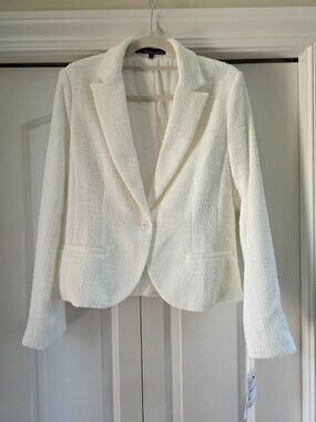Amanda & Chelsea Bouclé Tweed Knit Blazer